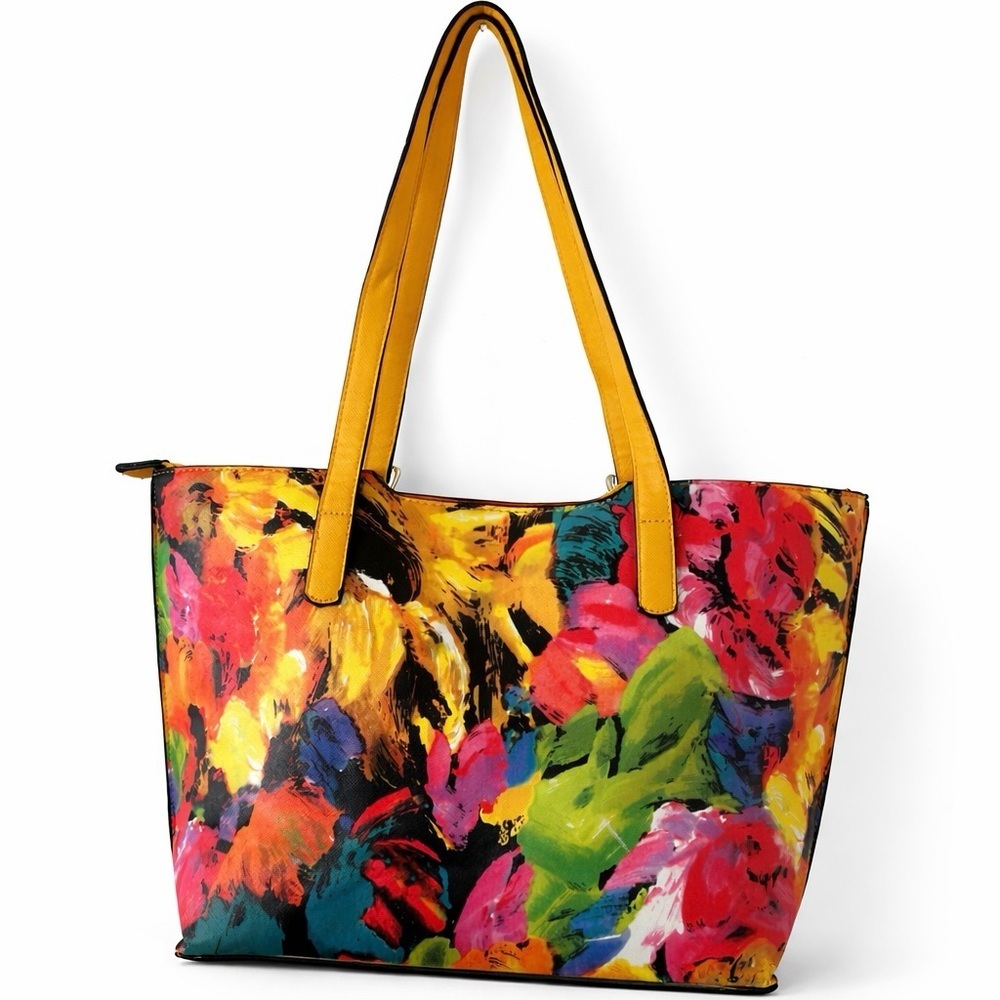 Denver Hayes Colorful Floral Tote Bag